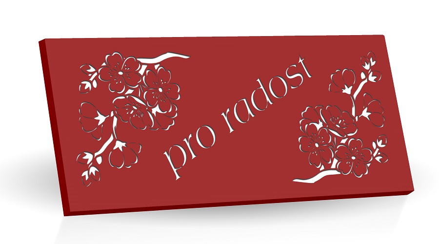 Pro radost - mléčná čokoláda s mandlemi a malinami 175g (červená)