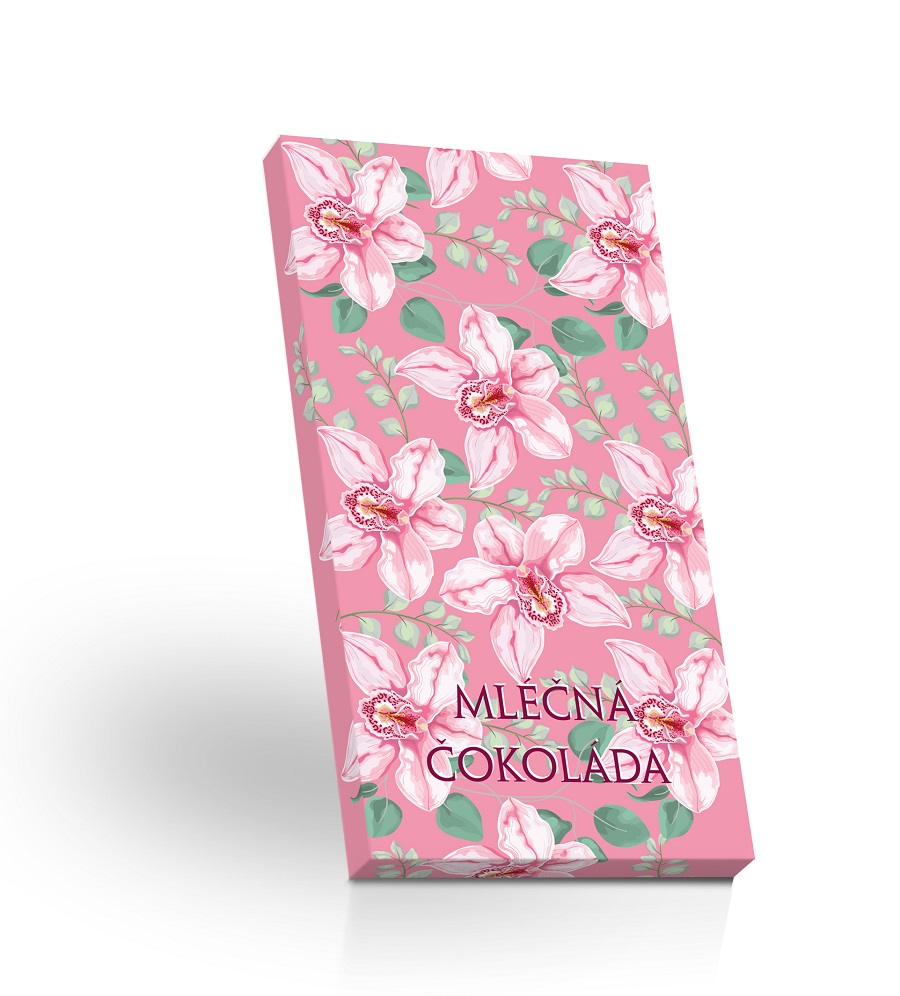 Mléčná čokoláda 50g - Růžová orchidej
