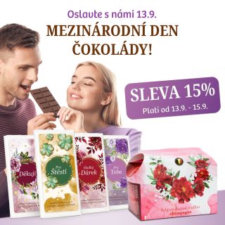 Oslavte s námi 13.9. Mezinárodní den čokolády :-) a využijte speciální slevu. Více na...